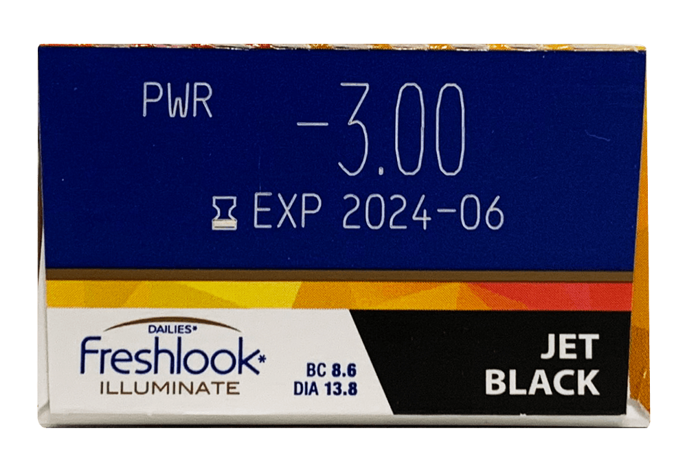フレッシュルック イルミネート（ジェットブラック）30枚入り レンズデータ