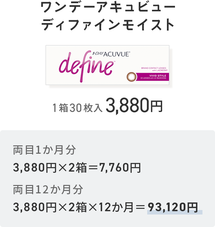 ワンデーアキュビューディファインモイスト